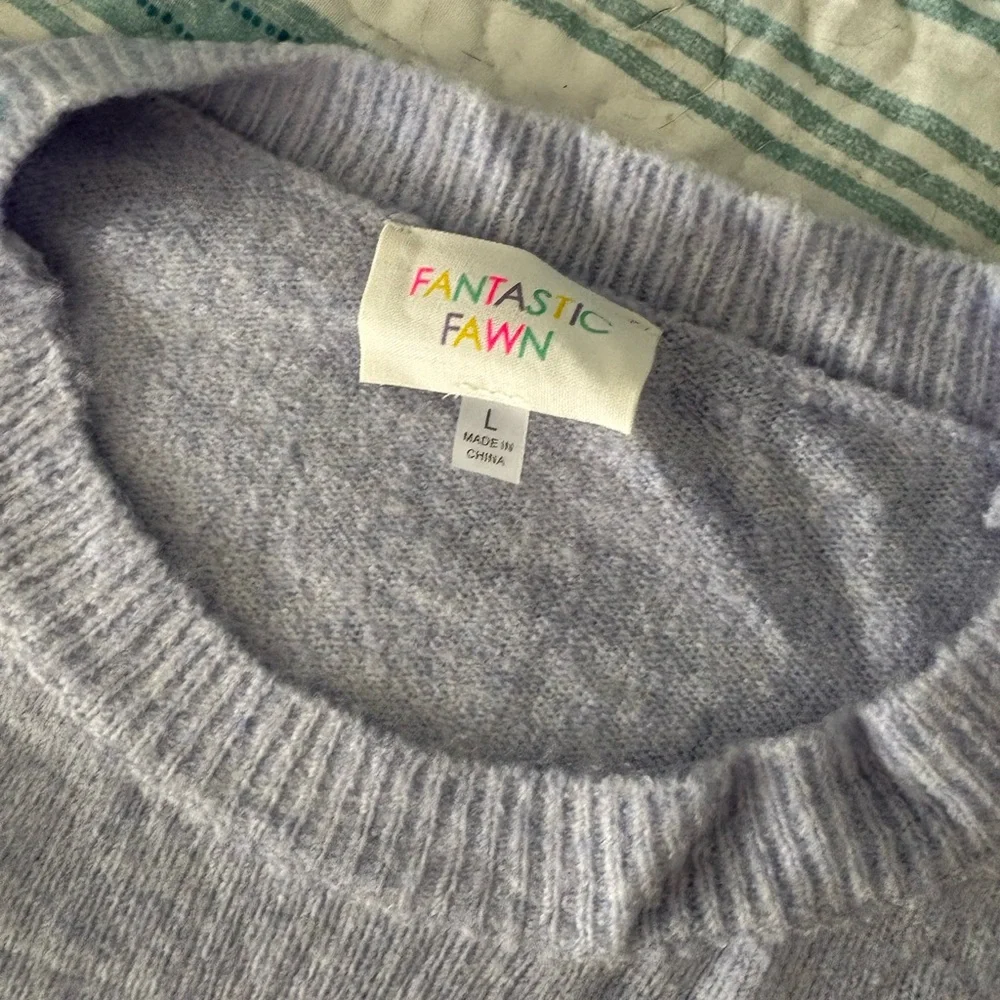 Fantastic Fawn Pastel Sweater with Sparkling Stars - Picture 4 of 9